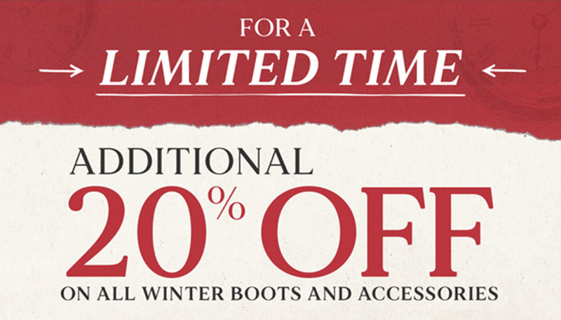 Additional 20% off all winter boots and accessories